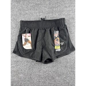 NWT Tru Fit Womens Performance Active Shorts SMALL Mesh Side Panels Black